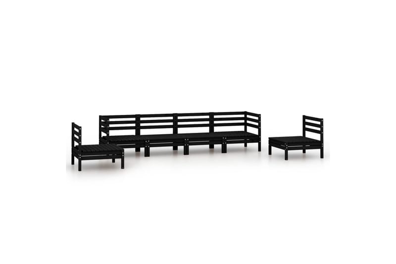 Hagesofagruppe 6 deler svart heltre furu - Svart - Hagemøbler - Loungemøbler - Loungesett