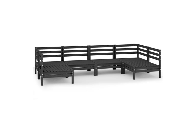 Hagesofagruppe 6 deler svart heltre furu - Svart - Hagemøbler - Loungemøbler - Loungesett