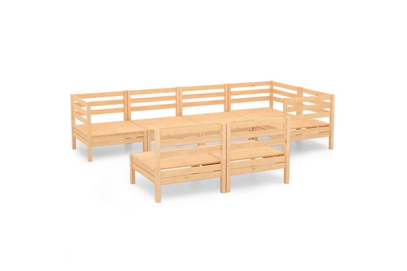 Hagesofagruppe 7 deler heltre furu - Brun - Hagemøbler - Loungemøbler - Loungesett