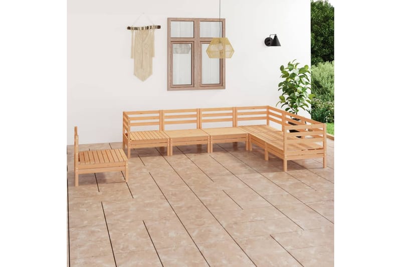 Hagesofagruppe 7 deler heltre furu - Brun - Hagemøbler - Loungemøbler - Loungesett