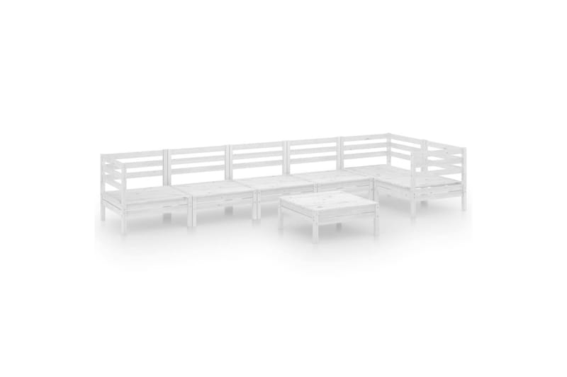 Hagesofagruppe 7 deler heltre furu hvit - Hvit - Hagemøbler - Loungemøbler - Loungesett