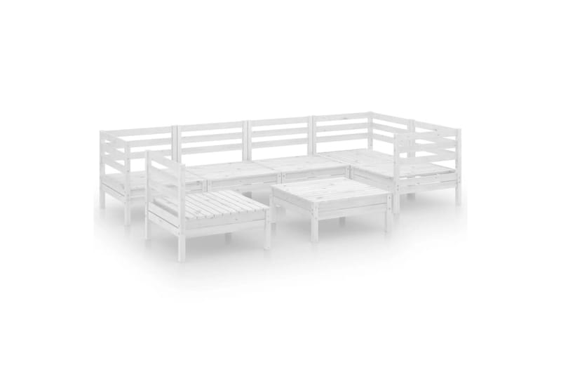Hagesofagruppe 7 deler heltre furu hvit - Hvit - Hagemøbler - Loungemøbler - Loungesett
