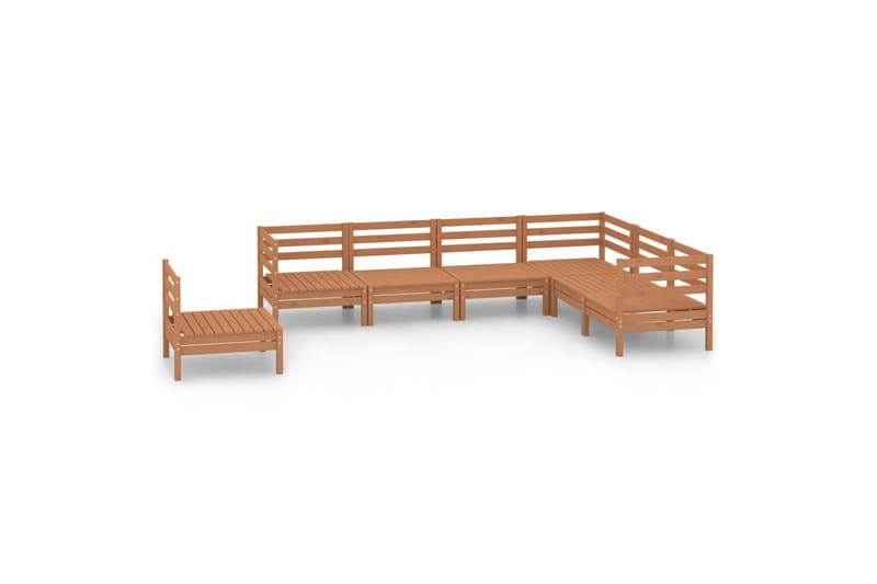 Hagesofagruppe 7 deler honningbrun heltre furu - Brun - Hagemøbler - Loungemøbler - Loungesett