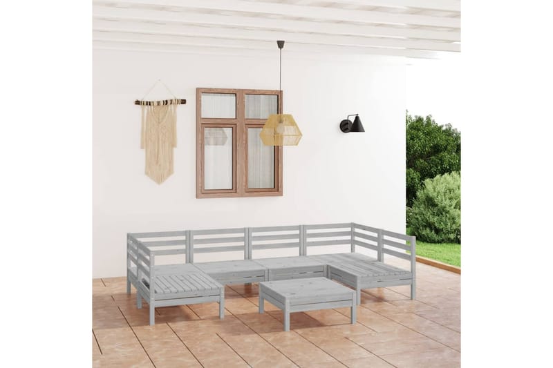 Hagesofagruppe 7 deler hvit heltre furu - Hvit - Hagemøbler - Loungemøbler - Loungesett