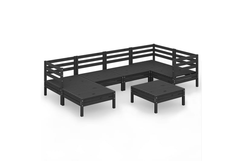 Hagesofagruppe 7 deler svart heltre furu - Svart - Hagemøbler - Loungemøbler - Loungesett