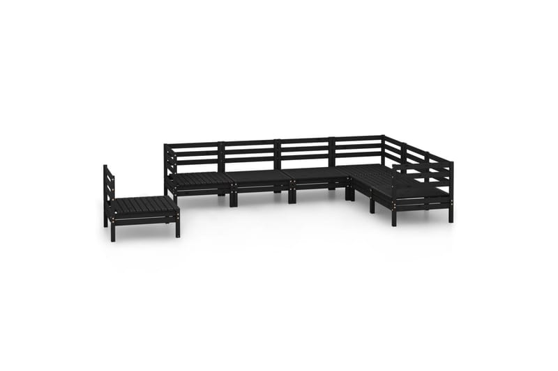 Hagesofagruppe 7 deler svart heltre furu - Svart - Hagemøbler - Loungemøbler - Loungesett