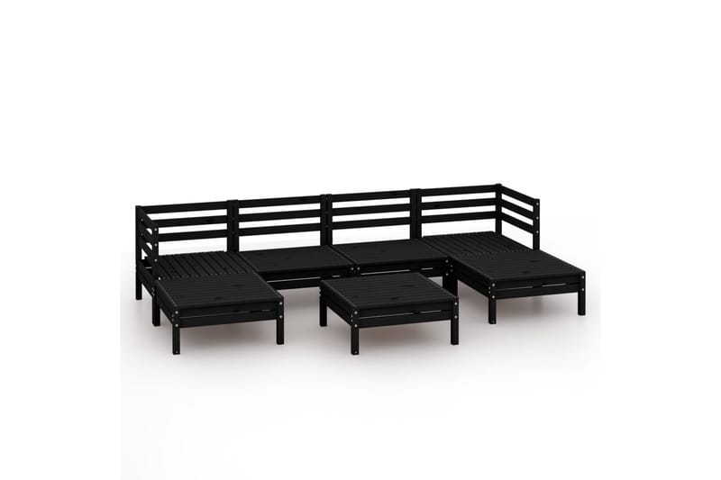 Hagesofagruppe 7 deler svart heltre furu - Svart - Hagemøbler - Loungemøbler - Loungesett