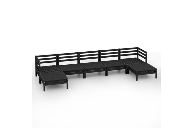 Hagesofagruppe 7 deler svart heltre furu - Svart - Hagemøbler - Loungemøbler - Loungesett