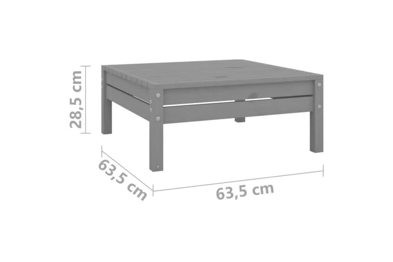 Hagesofagruppe 8 deler grå heltre furu - Grå - Verandamøbler - Sofagruppe utendørs - Loungesett
