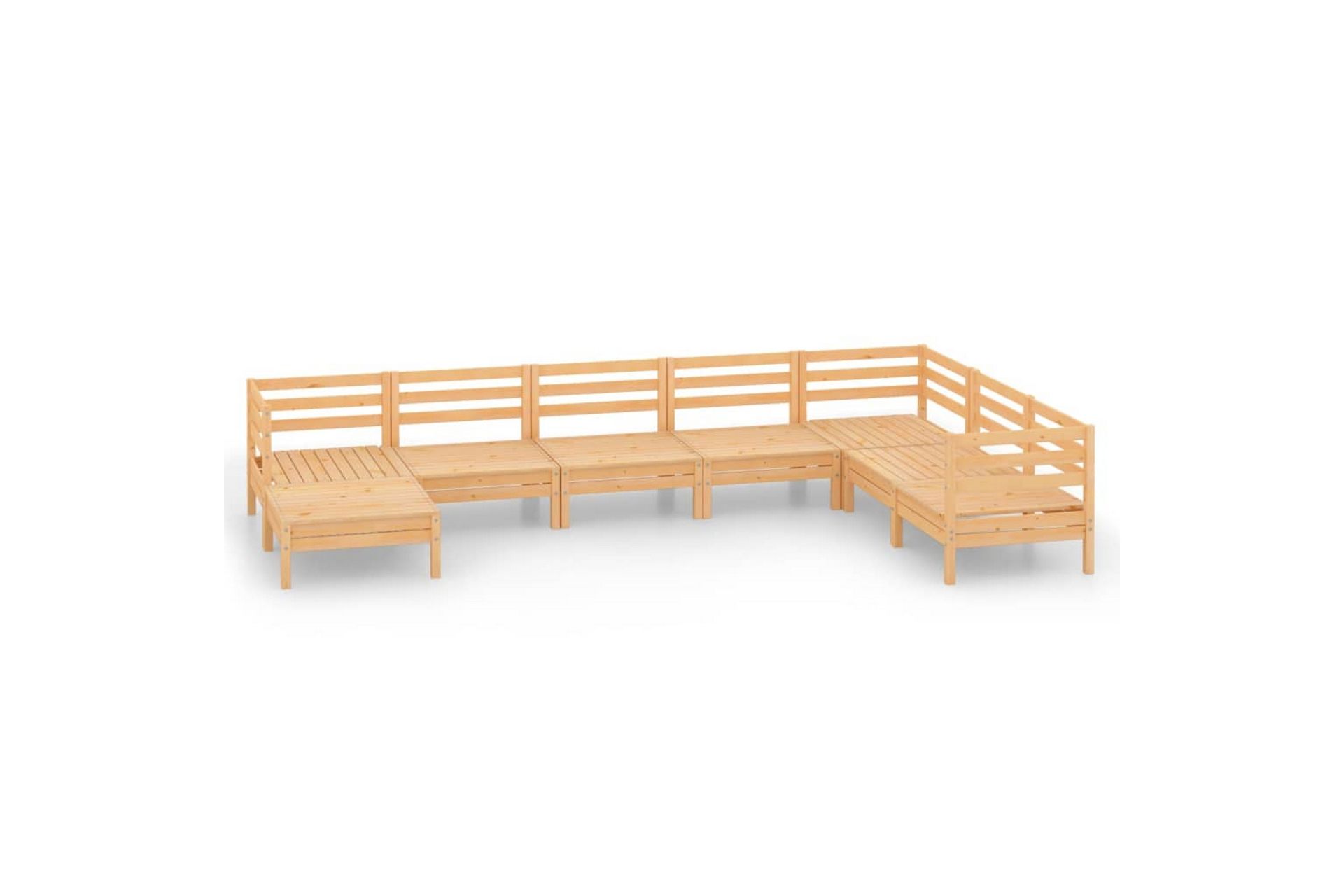 Hagesofagruppe 8 deler heltre furu - Brun - Hagemøbler - Loungemøbler - Loungesett