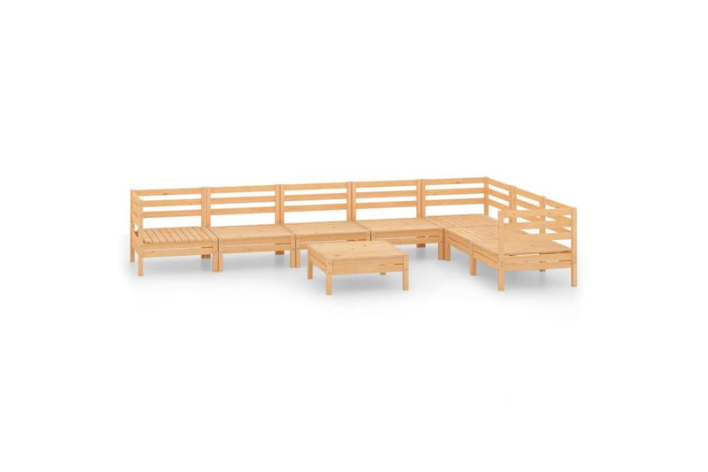 Hagesofagruppe 8 deler heltre furu - Brun - Hagemøbler - Loungemøbler - Loungesett