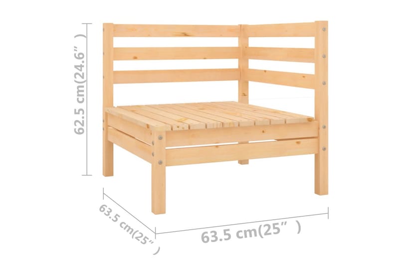 Hagesofagruppe 8 deler heltre furu - Brun - Hagemøbler - Loungemøbler - Loungesett