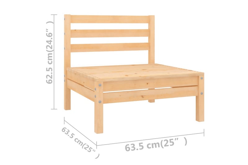 Hagesofagruppe 8 deler heltre furu - Brun - Hagemøbler - Loungemøbler - Loungesett