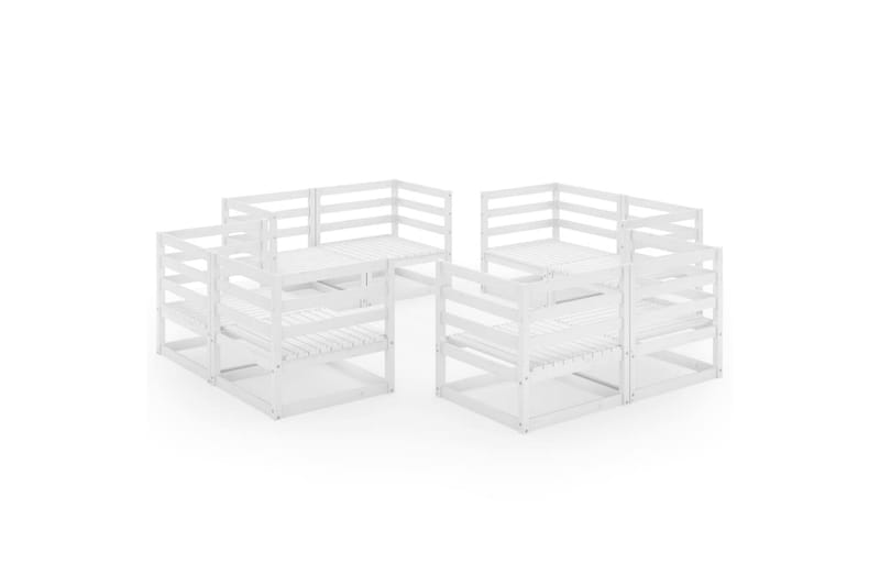Hagesofagruppe 8 deler hvit heltre furu - Hvit - Hagemøbler - Loungemøbler - Loungesett