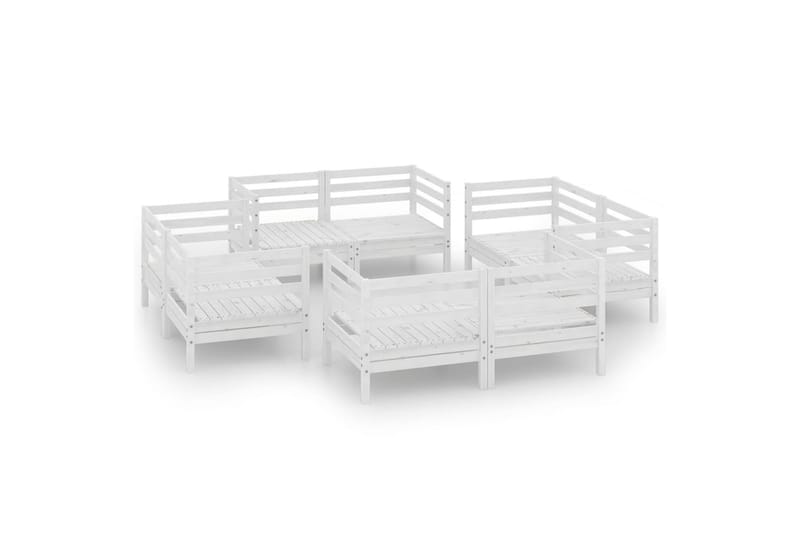 Hagesofagruppe 8 deler hvit heltre furu - Hvit - Hagemøbler - Loungemøbler - Loungesett