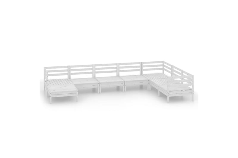 Hagesofagruppe 8 deler hvit heltre furu - Hvit - Hagemøbler - Loungemøbler - Loungesett
