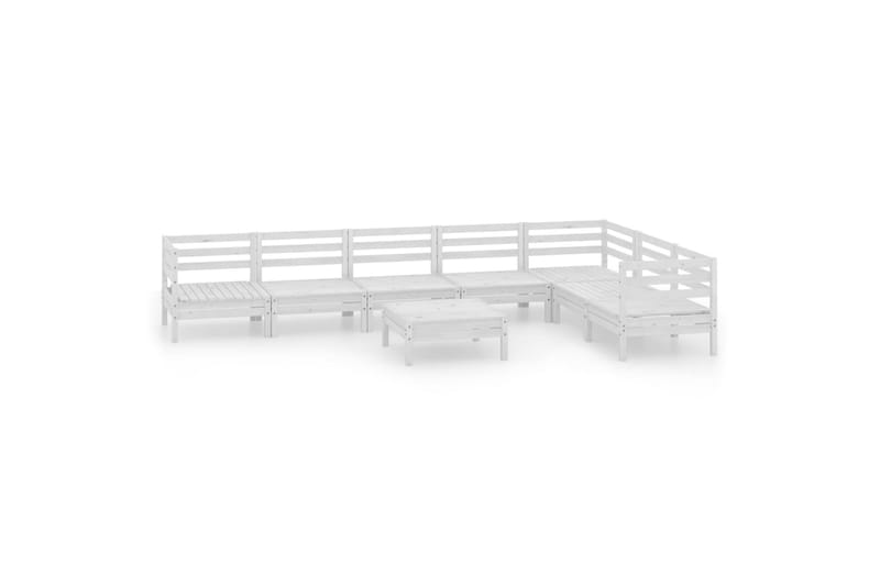 Hagesofagruppe 8 deler hvit heltre furu - Hvit - Hagemøbler - Loungemøbler - Loungesett