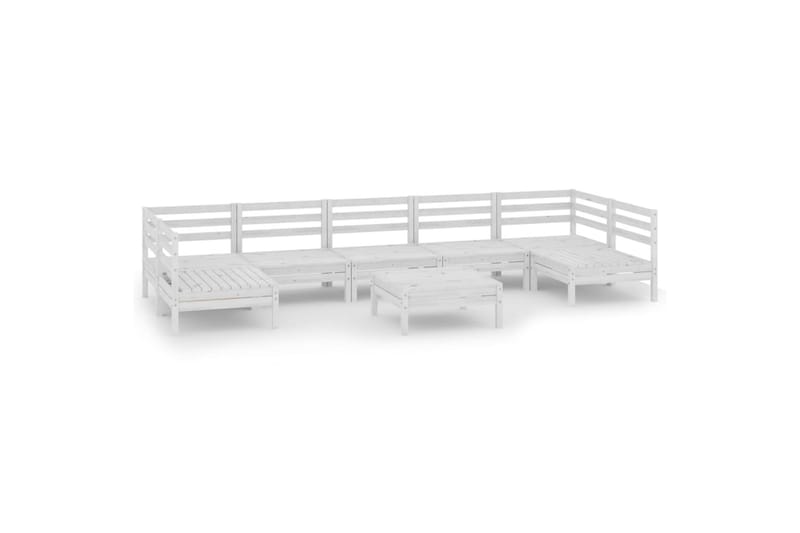 Hagesofagruppe 8 deler hvit heltre furu - Hvit - Hagemøbler - Loungemøbler - Loungesett