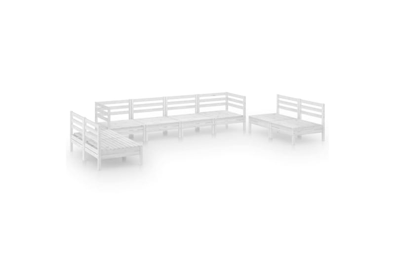 Hagesofagruppe 8 deler hvit heltre furu - Hvit - Hagemøbler - Loungemøbler - Loungesett
