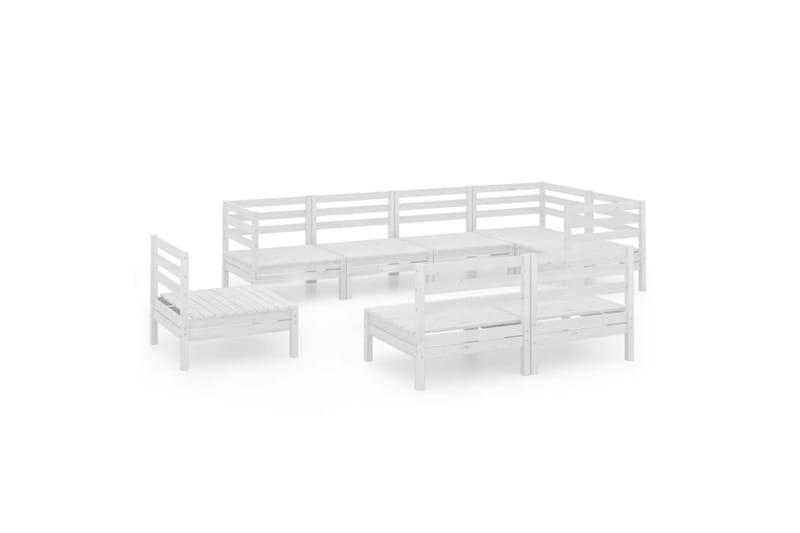 Hagesofagruppe 8 deler hvit heltre furu - Hvit - Hagemøbler - Loungemøbler - Loungesett