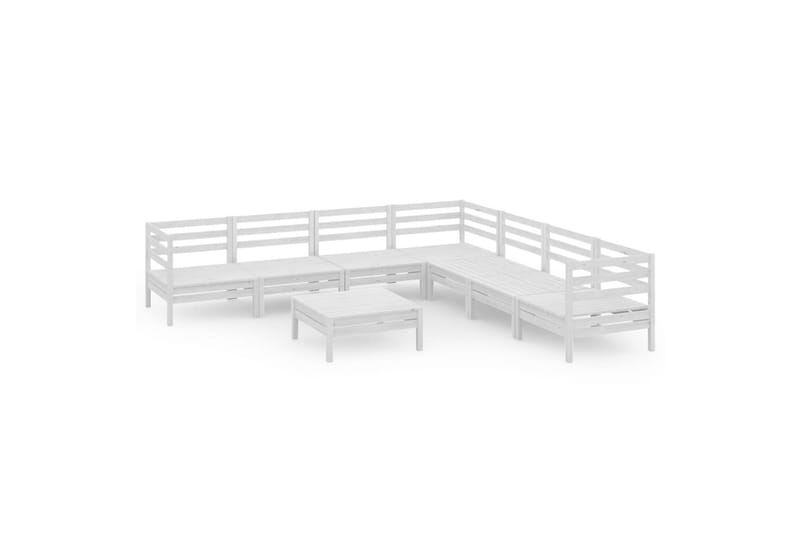 Hagesofagruppe 8 deler hvit heltre furu - Hvit - Hagemøbler - Loungemøbler - Loungesett