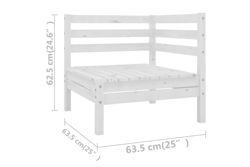 Hagesofagruppe 8 deler hvit heltre furu - Hvit - Hagemøbler - Loungemøbler - Loungesett
