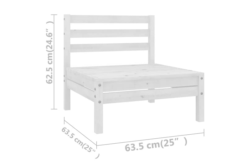 Hagesofagruppe 8 deler hvit heltre furu - Hvit - Hagemøbler - Loungemøbler - Loungesett