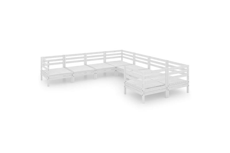 Hagesofagruppe 8 deler hvit heltre furu - Hvit - Hagemøbler - Loungemøbler - Loungesett