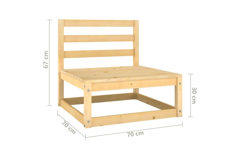 Hagesofagruppe 9 deler heltre furu - Brun - Hagemøbler - Loungemøbler - Loungesett