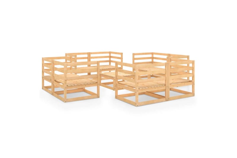 Hagesofagruppe 9 deler heltre furu - Brun - Hagemøbler - Loungemøbler - Loungesett