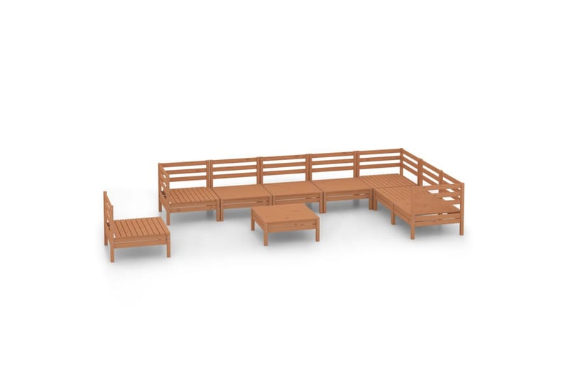 Hagesofagruppe 9 deler honningbrun heltre furu - Brun - Hagemøbler - Loungemøbler - Loungesett