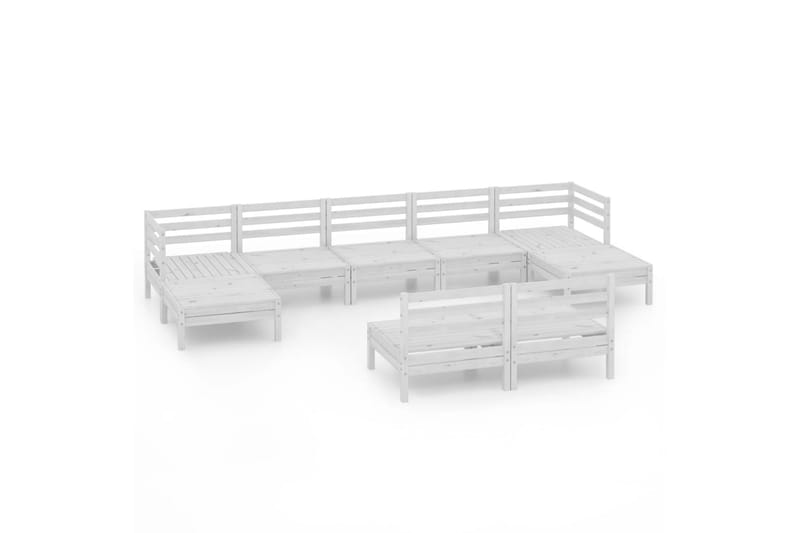 Hagesofagruppe 9 deler hvit heltre furu - Hvit - Hagemøbler - Loungemøbler - Loungesett