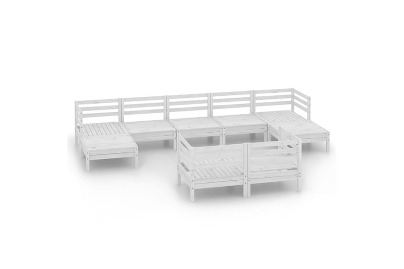 Hagesofagruppe 9 deler hvit heltre furu - Hvit - Hagemøbler - Loungemøbler - Loungesett
