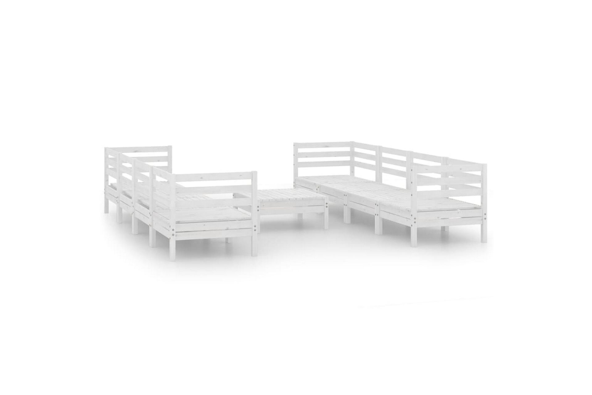 Hagesofagruppe 9 deler hvit heltre furu - Hvit - Hagemøbler - Loungemøbler - Loungesett