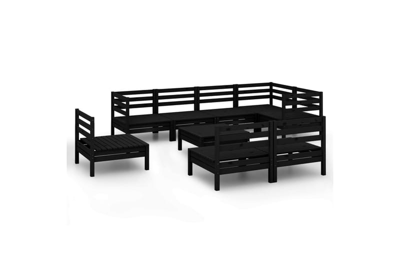 Hagesofagruppe 9 deler svart heltre furu - Svart - Hagemøbler - Loungemøbler - Loungesett