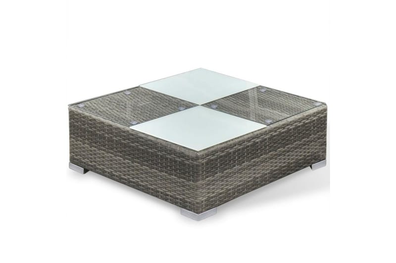 Hagesofagruppe med puter 6 deler polyrotting grå - Verandamøbler - Sofagruppe utendørs - Loungesett