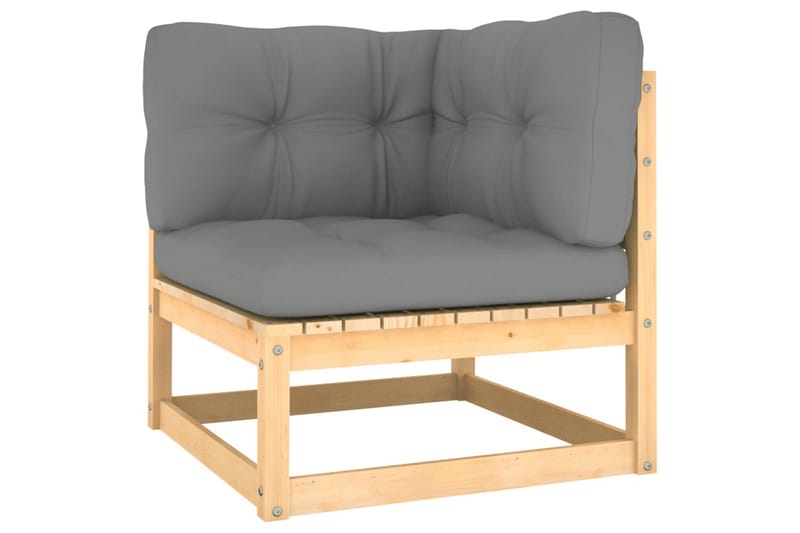 Hagesofagruppe med puter 12 deler heltre furu - Brun - Hagemøbler - Loungemøbler - Loungesett