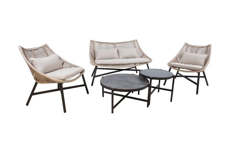 Helsinki Hagesett beige - Hagemøbler - Loungemøbler - Loungesett