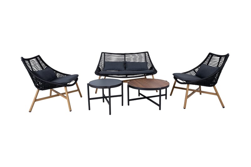 Helsinki Sofagruppe - Svart - Hagemøbler - Loungemøbler - Loungesett