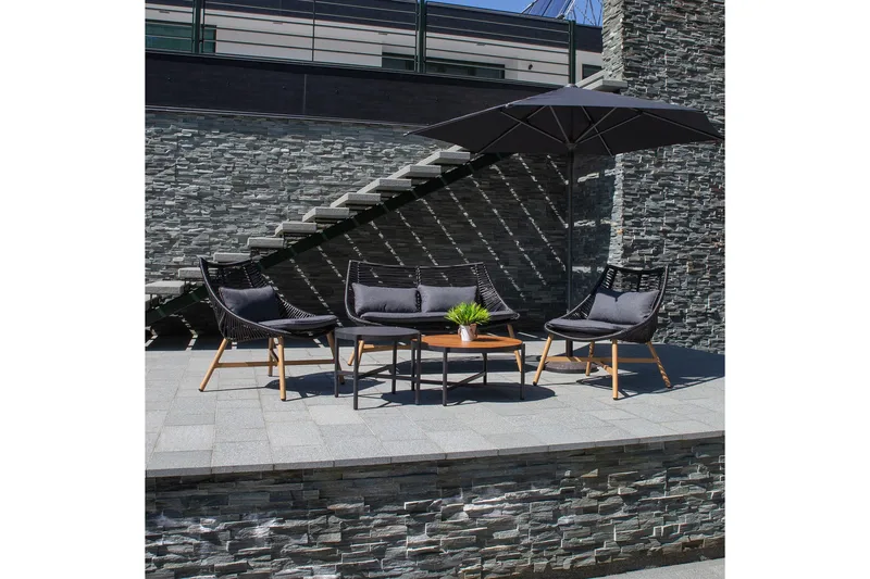 Helsinki Sofagruppe - Svart - Hagemøbler - Loungemøbler - Loungesett