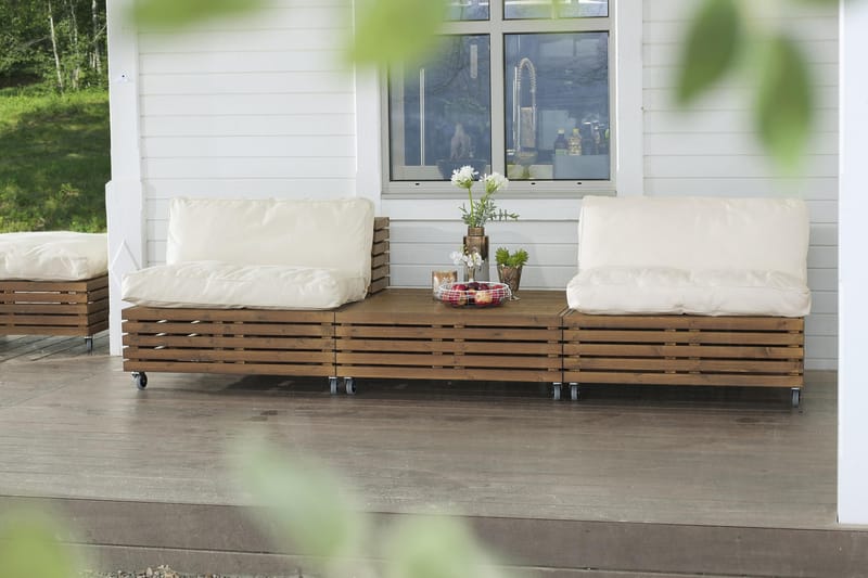 Hillerstorp Bara Vara Loungestol 2-pack + 1 Divan - Beige - Hage - Utemiljø - Veranda & terrasse - Verandamøbler