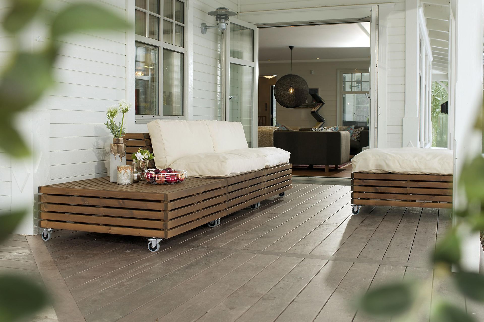 Hillerstorp Bara Vara Loungestol m Divan 2-pack - Hvit/Beige - Hage - Utemiljø - Veranda & terrasse - Verandamøbler