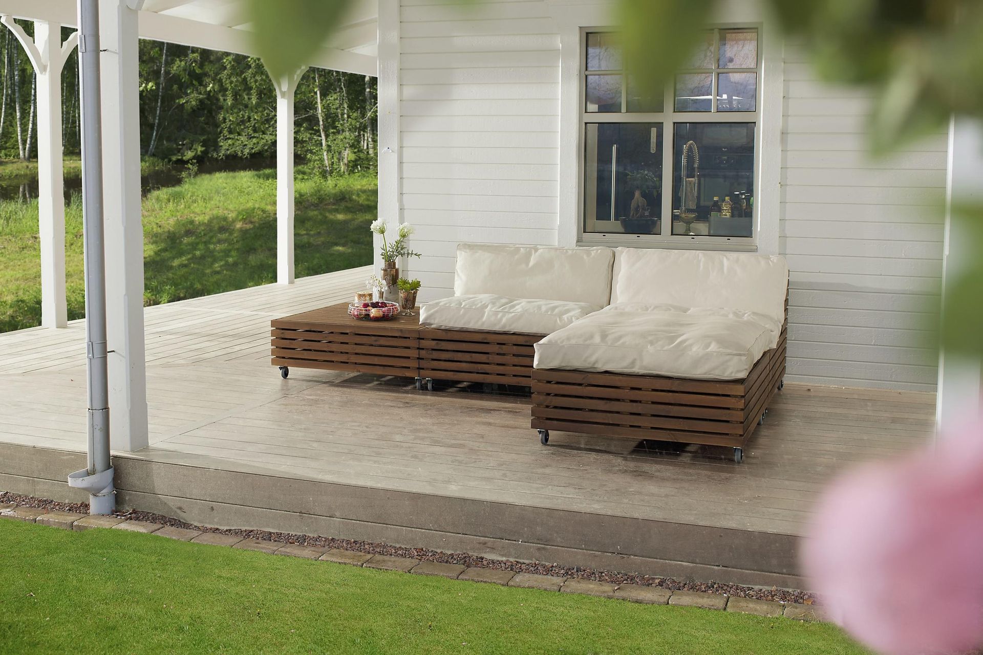 Hillerstorp Bara Vara Loungestol m Divan 2-pack - Hvit/Beige - Hage - Utemiljø - Veranda & terrasse - Verandamøbler