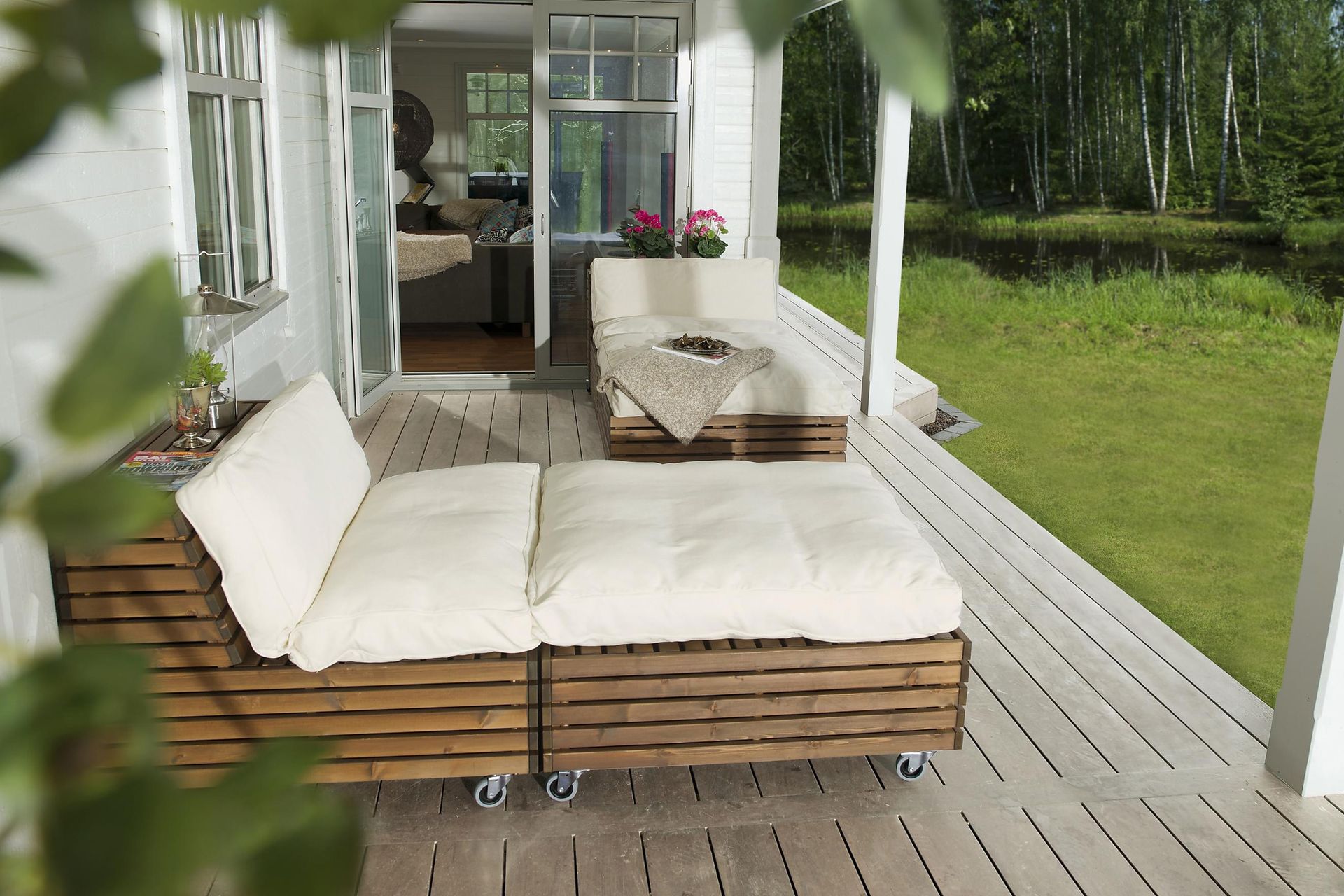 Hillerstorp Bara Vara Loungestol m Divan 2-pack - Hvit/Beige - Hage - Utemiljø - Veranda & terrasse - Verandamøbler