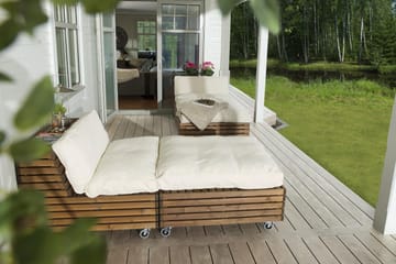 Hillerstorp Bara Vara Loungestol m Divan 2-pack - Hvit/Beige - Hage - Utemiljø - Veranda & terrasse - Verandamøbler