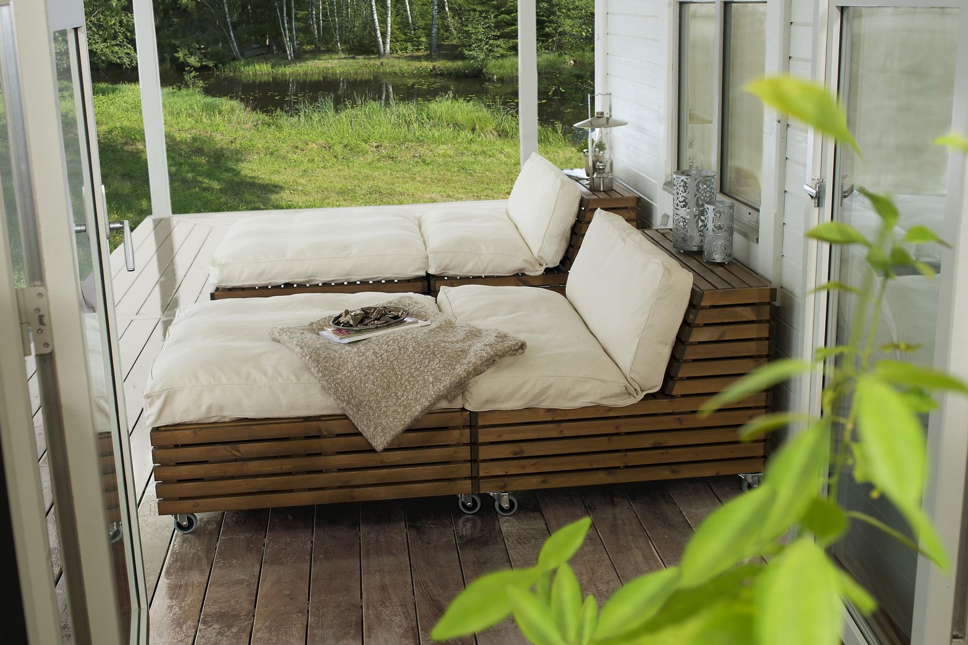 Hillerstorp Bara Vara Loungestol m Divan 2-pack - Hvit/Beige - Hage - Utemiljø - Veranda & terrasse - Verandamøbler