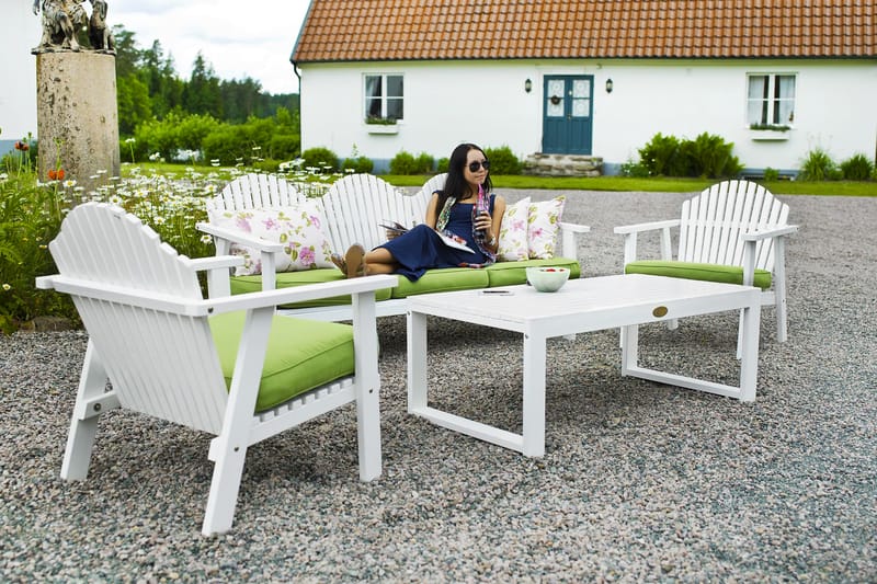 Hillerstorp Gotland Sofagruppe Bord+Bullerö Sofa+2 Lenestol - Hvit - Verandamøbler - Sofagruppe utendørs - Loungesett