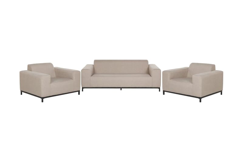 Hughen Loungegruppe 5-seter - Beige / Svart - Hagemøbler - Loungemøbler - Loungesett