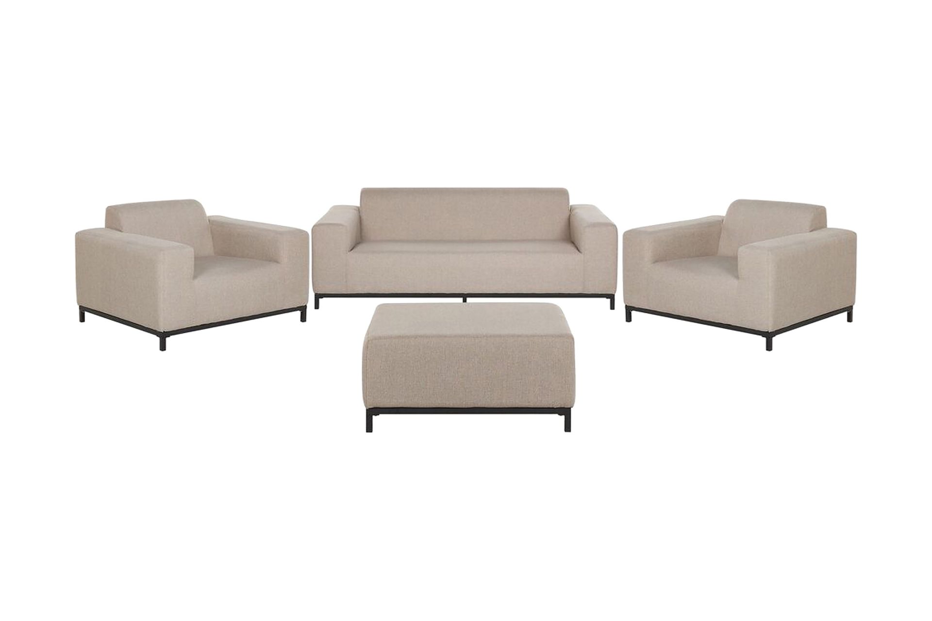 Hughen Loungegruppe 5-seter - Beige / Svart