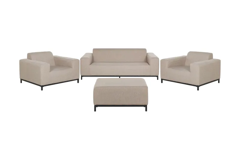 Hughen Loungegruppe 5-seter - Beige / Svart - Hagemøbler - Loungemøbler - Loungesett
